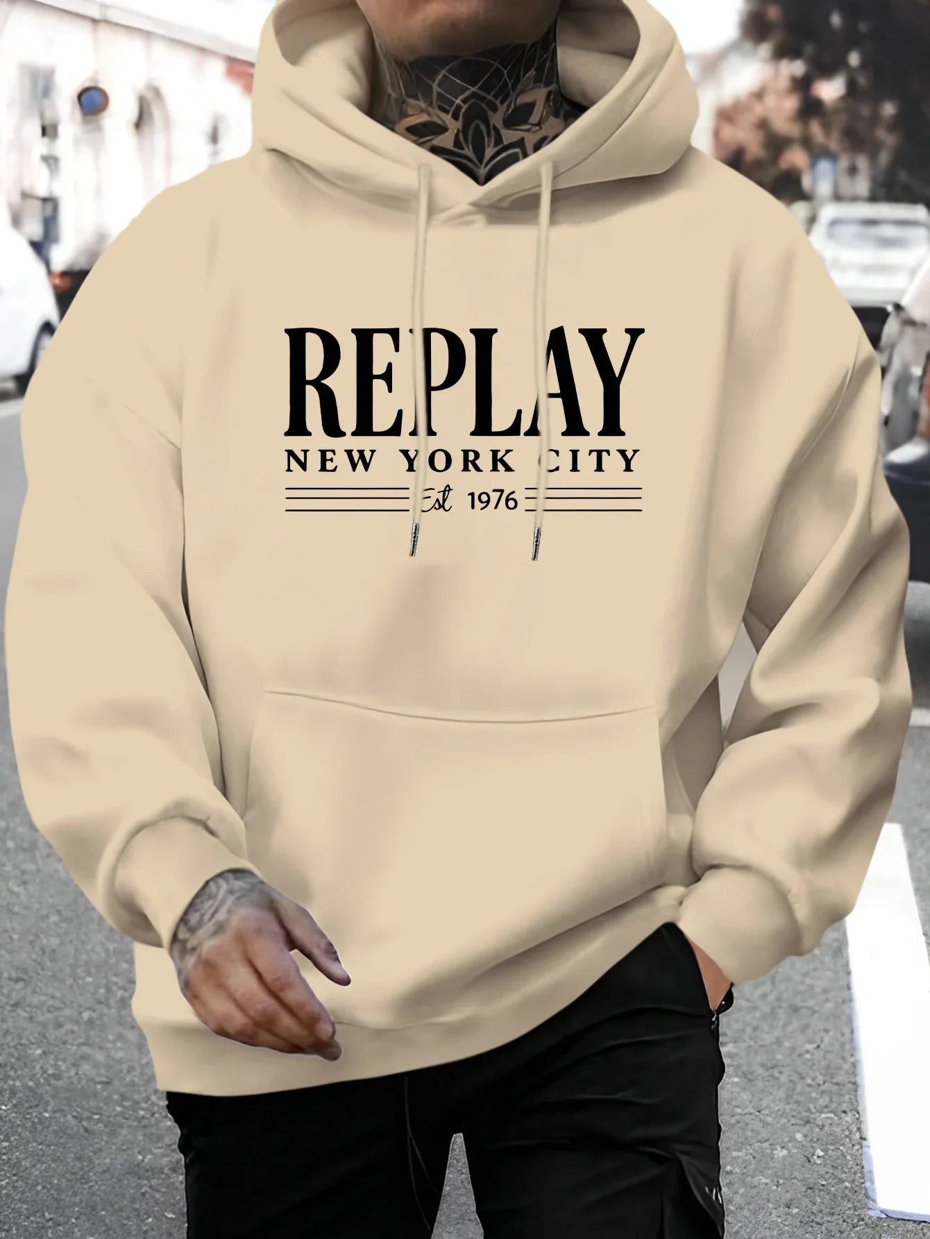 Men's letter-printed sweatshirt - an essential long-sleeved pullover for both daily and formal wear, a casual sweater for autumn