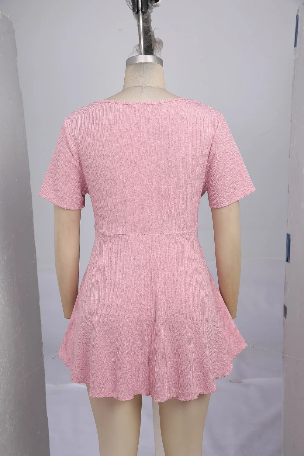 ROSEGAL Plus Size Light Pink 2 In 1 Tops Women Casual Flower Leaf Print Sparkling Mesh Ruffles Ruched Textured Twist T-shirts