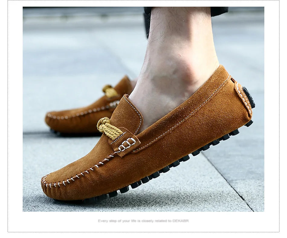 DEKABR New Design High Quality Suede Loafers Slip on Moccasins Comfortable Breathable Lightweight Handmade Driving Shoes for Men