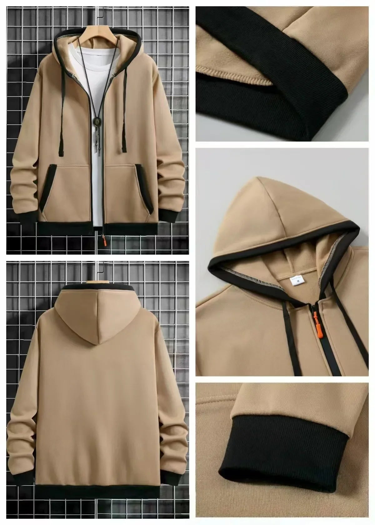 Thickened Men's Hooded Zipper Cardigan Casual Outerwear Fashionable Sweatshirt Autumn Winter New Arrival Cross-Border Style