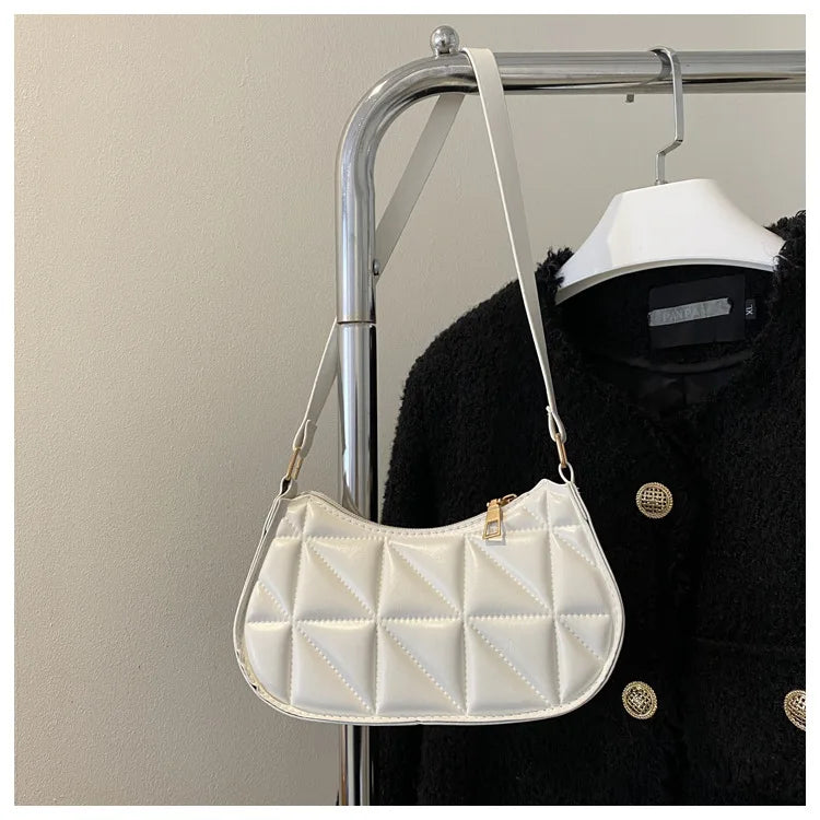 New Solid Color Casual Women's Handbags Shoulder Bag with Niche Retro Design Fashionable and Trendy Leather Crossbody Bags