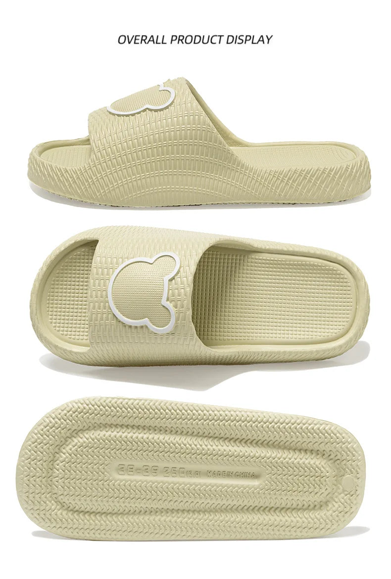 Home Cloud Slipper Men Cartoon Bear Sandal Flip Flop Beach House Shoe Platform Female Woman Slides Ladies Outdoor Rubber Sneaker