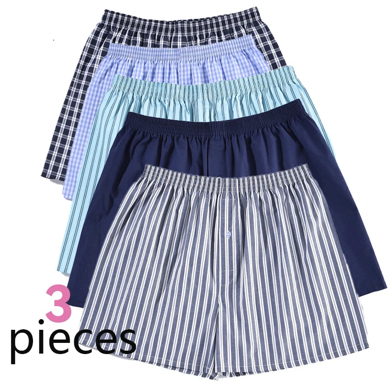 Cotton Men's Boxer Shorts, Summer Men's Comfort Shorts, Men's Breathable Underwear, Soft Shorts, Home Shorts, Special 3pcs Set