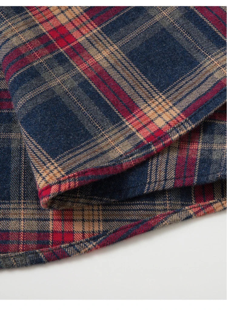 100% Cotton Flannel Shirt Men's, Plaid Casual Jacket, Anti-Wrinkle, Multi-Color Gold Quality Long-Staple Cotton M-4XL