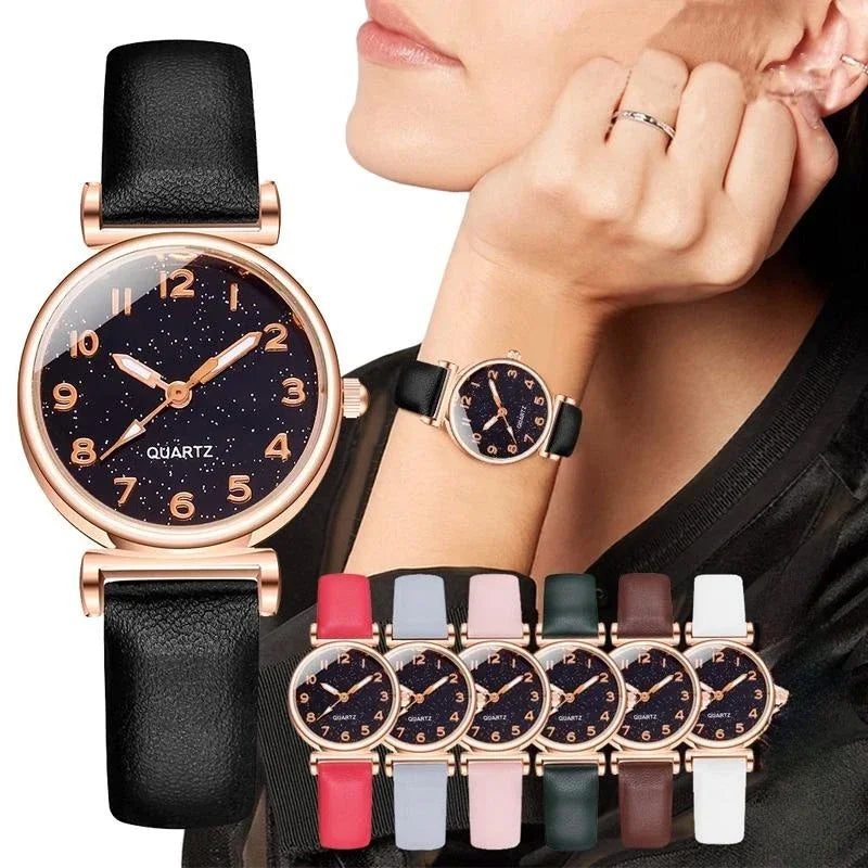 Quartz Watch Leather Strap Simple Design Dial Small Fashion Women Wristwatch Casual Watch relojes para mujer часы женские