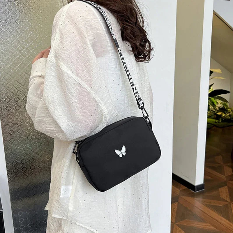 New Fashion Women Crossbody Bags Makeup Bag Women Trend Lingge Embroidery Camera Shoulder Bag Design Nylon Small Messenger Bag