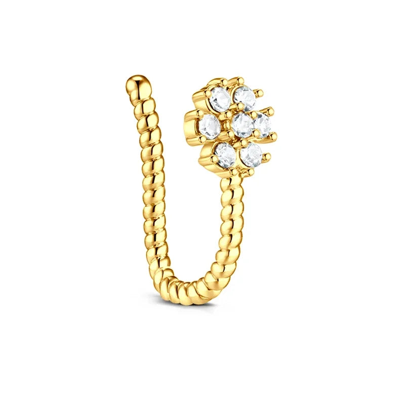 1Pcs Stainless Steel Nose Ring Hoop C Shape Septum Rings Non Piercing Ear Clip Earring Fake Nose RingsWomen Piercing Jewelry