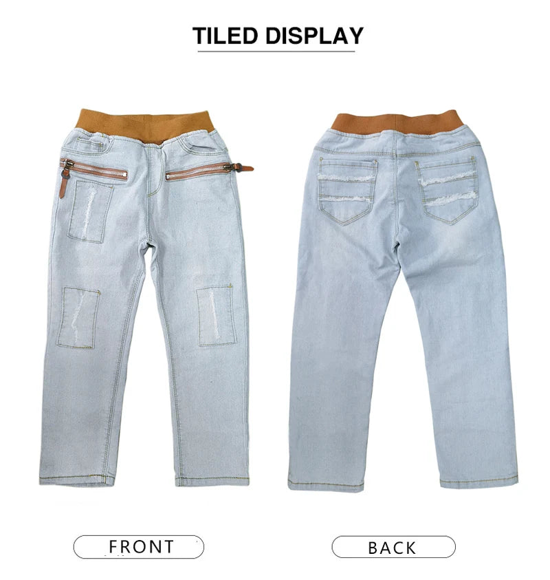 IENENS Kids Boys Jeans Classic Cowboy Pants Children Denim Clothing Bottoms Baby Boy Casual Trousers 4 5 6 7 8 9 10 11 Years