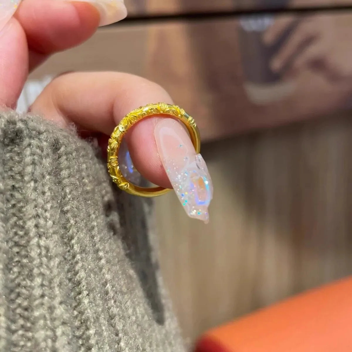 Golden Stainless Steel 2mm Heart Rings Women Size 5/6/7/8/9/10# Thin Finger Ring Wedding Band Engagement Jewelry Girlfriend Gift