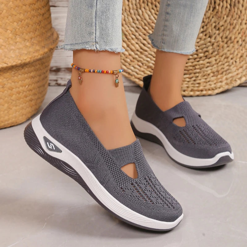 New Women's Sneakers Breathable Mesh Casual Shoes for Women Comfortable Soft Sole Walking Shoes Fashion Shallow Mouth Flat Shoes