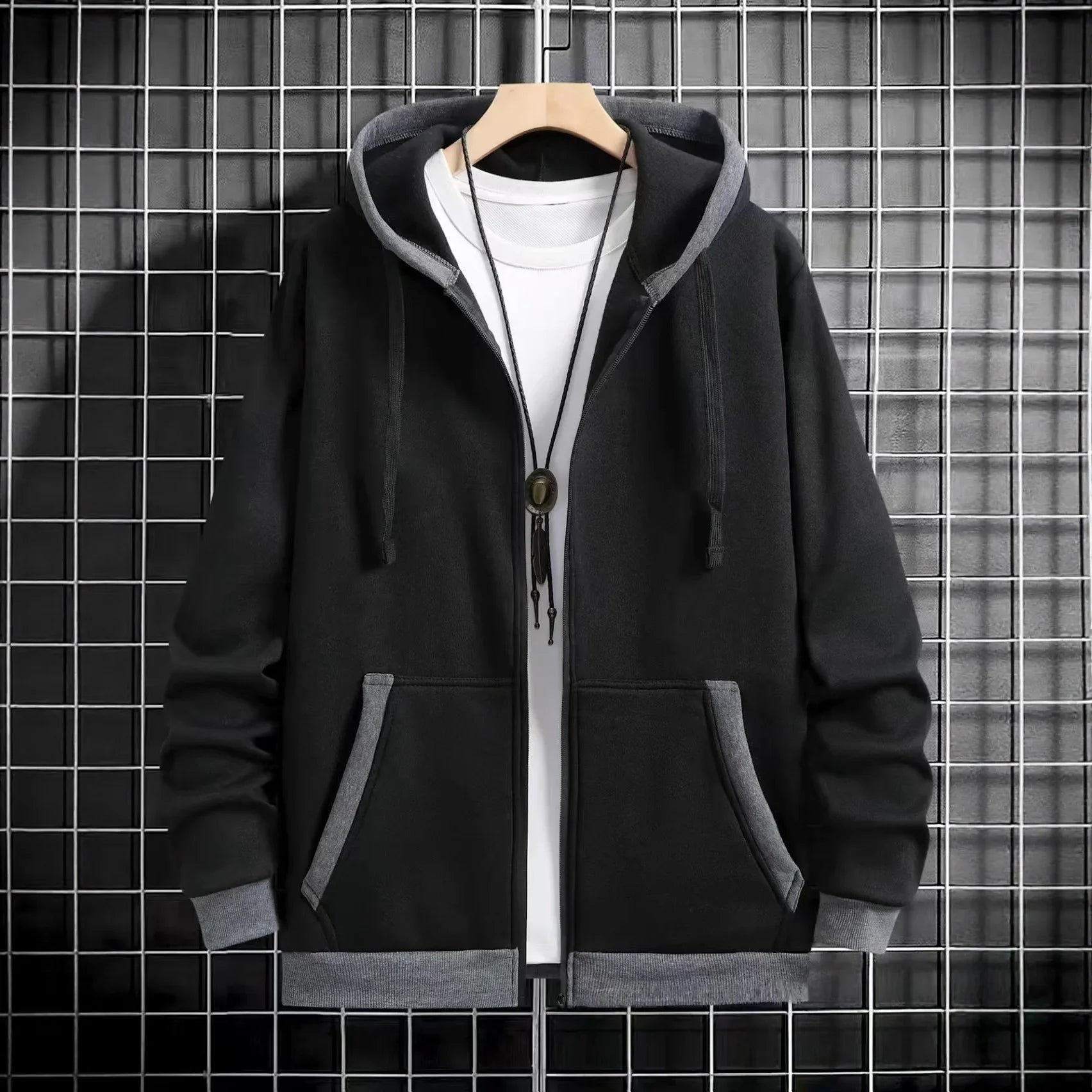 Thickened Men's Hooded Zipper Cardigan Casual Outerwear Fashionable Sweatshirt Autumn Winter New Arrival Cross-Border Style