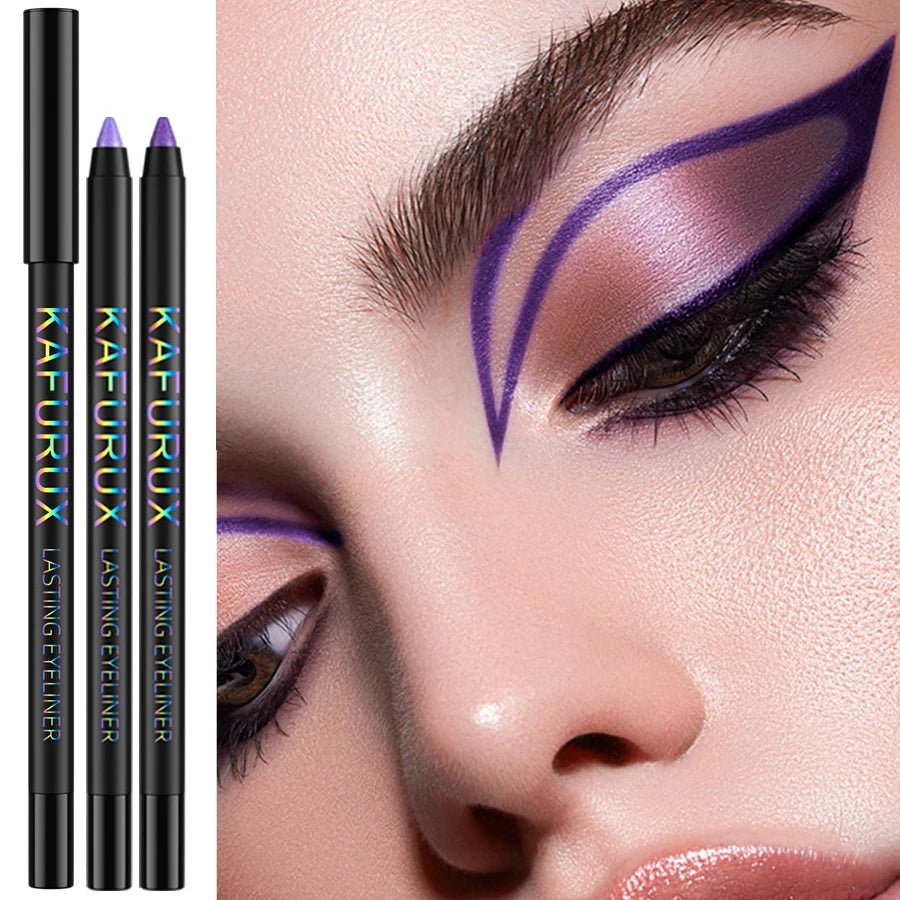 10-color 1pc colorful eyeliner pen,high pigmented waterproof  pearly shimmer metallic smokey punk gothic style eyeliner makeup