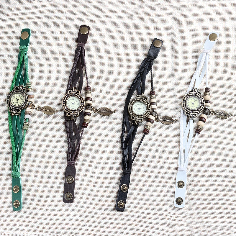 High Quality Women Genuine Leather Vintage Quartz Dress Watch Bracelet Wristwatches Watch Women Luxury Watch