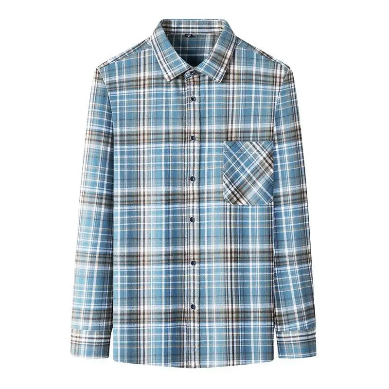 New Plaid Flannel Shirts For Men Long Sleeve 100%Cotton Fashion Casual Soft Standard-Fit Man Blouse Clothes Oversize 10XL 11XL