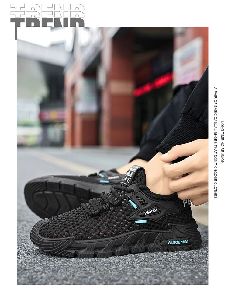 2025 Men's Casual Shoes Summer Beach Anti-slip Wading Shoes Outdoor Comfortable Breathable Mesh Sneakers Men Zapatos De Hombre
