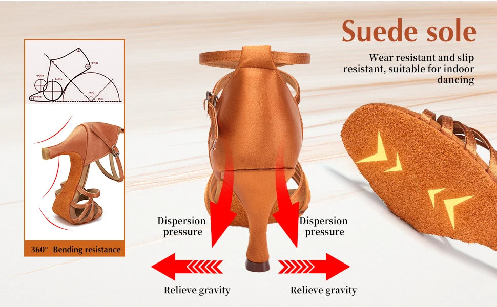 Hot Selling Women's Tango/Ballroom/Latin Dance Dancing Shoes Heeled Salsa Professional Dancing Shoes For  Girls Ladies 5cm/7cm