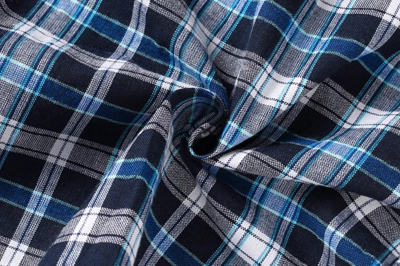 100% Cotton Mens Underwear Boxers Shorts Male Casual Sleepwear Underpants Plaid Loose Comfortable Homewear Sleeping Short Pants