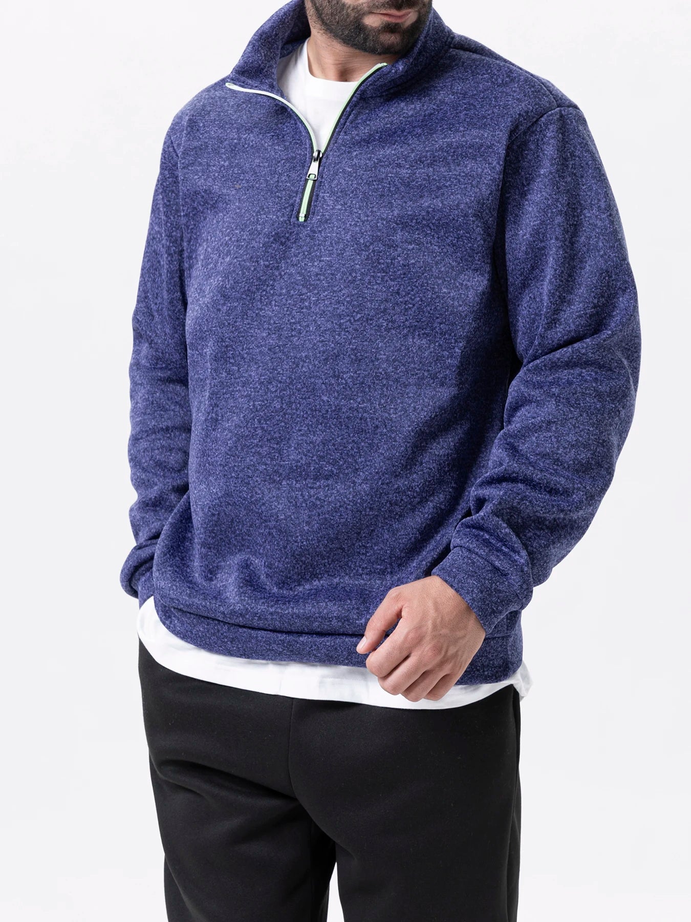 Men Sweatshirts Autumn Thicker Pullover Half Zipper Pullover Male Winter Solid Color Turtleneck Sweater Hoody Outdoor Sweatshirt