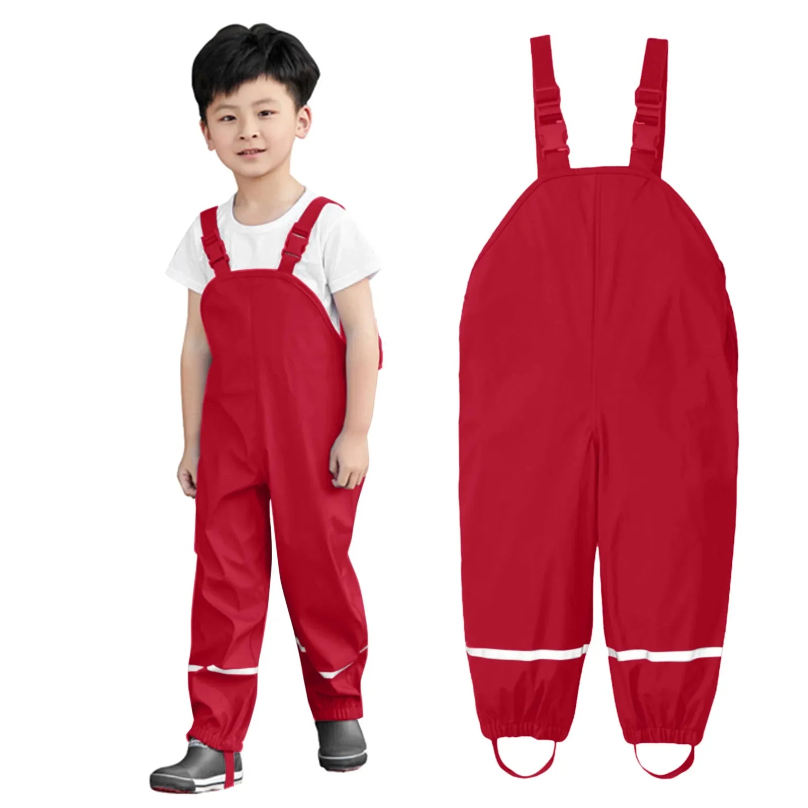 Children Waterproof Rain Pants Toddler Kids Boys Girls Rain Dungarees Windproof Waterproof Overalls Mud Jumpsuit Clothes штаны