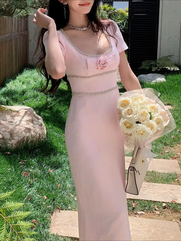 Elegant Square Collar Short Sleeves Evening Dresses Sexy Celebrity Long Dress Exquisite High Quality Prom Party Gowns Customized