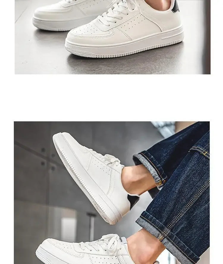 2025@@@New white men's shoes in 2025, pure white sports shoes for handsome and casual young students in spring.