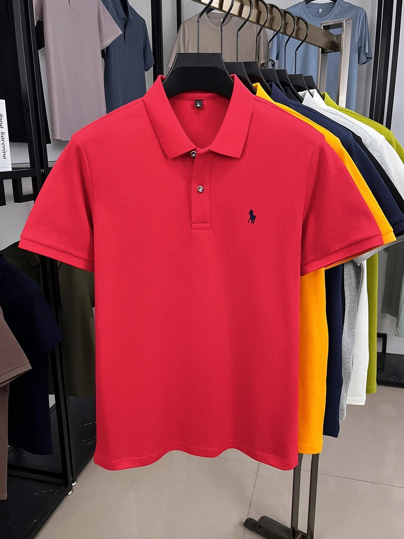 Premium Luxury Brand Men's Polo Shirt Lapel Horse Embroid Short Sleeve 100Cotton T-Shirt Business Office Golf Summer Men's Wear