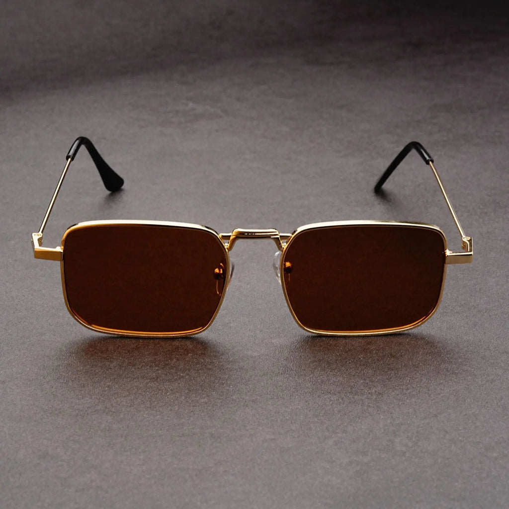 Fashion Rectangle Sunglasses Men Women Vintage Square Driving Sun Glasses Luxury Brand Metal Frame Eyewear Lentes De Sol Hombre