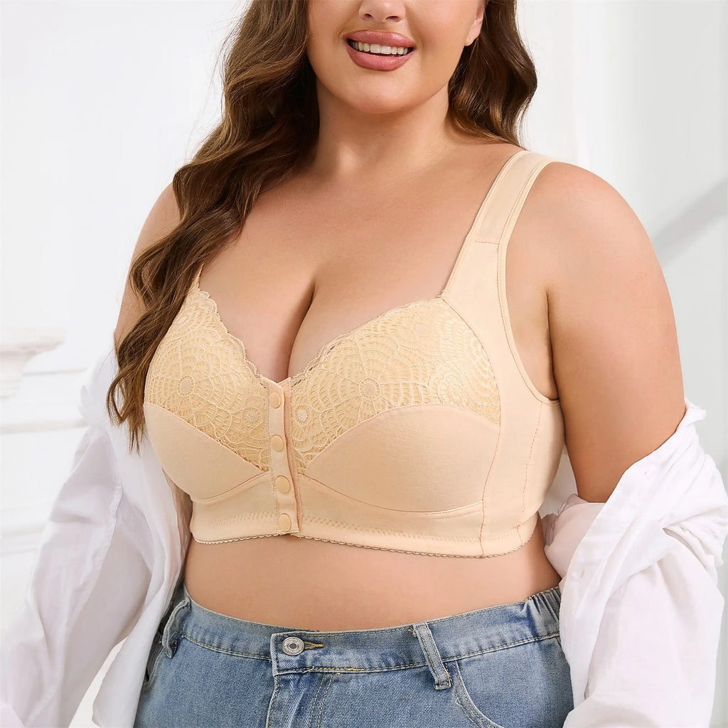 Wireless Bras For Women Plus Size Push Up Bralettes No Underwire Bra Front Closure Wirefree Bustier Tops Soft Comfort Underwear
