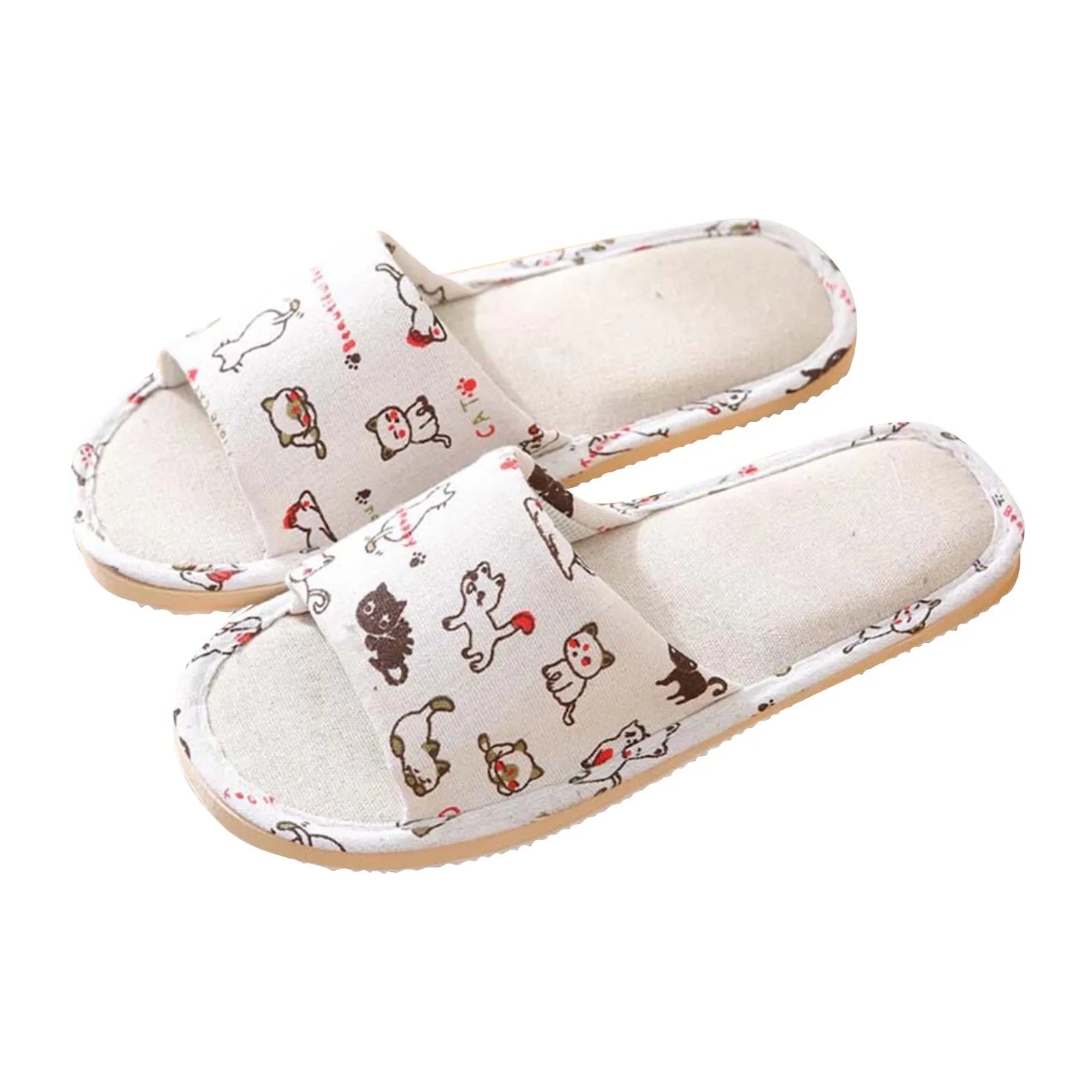 Fashion Slippers Casual Floral Women Home Indoor Comfortable Flat Shoes Bedroom Anti-slip Sandals Spring Autumn