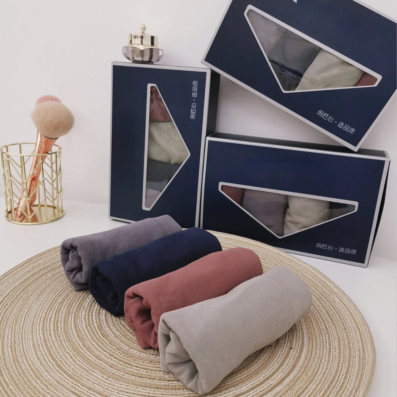 Fashion Mens Cotton Panties Elasticity Cotton BoxerShorts Man's Underwear Boxers Breathable U Convex Male Underpants Large Size