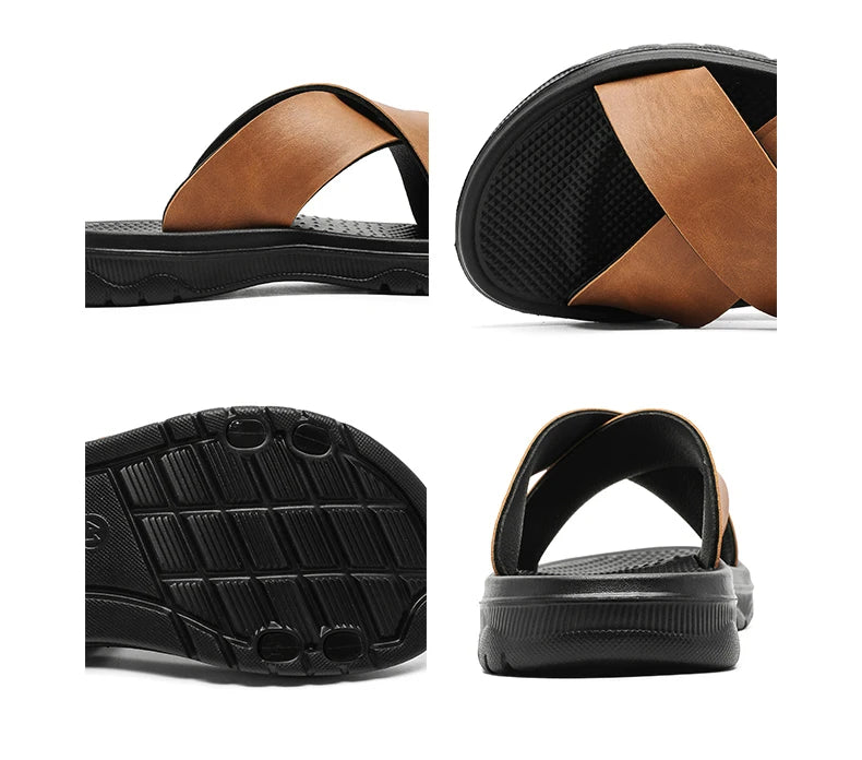 Men's Slippers 2025 Summer Large Size Outdoor Beach Casual Sandals Trend Men Shoes Flat Non-slip Comfortable Shoes Zapatillas