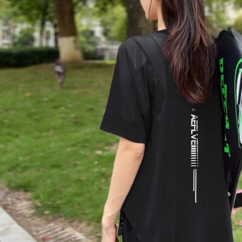 Yoga Clothes Women's Running and Fitness Clothes Hip Covering Long Sports T-shirt Loose Plus Size Short Sleeved Sports Top