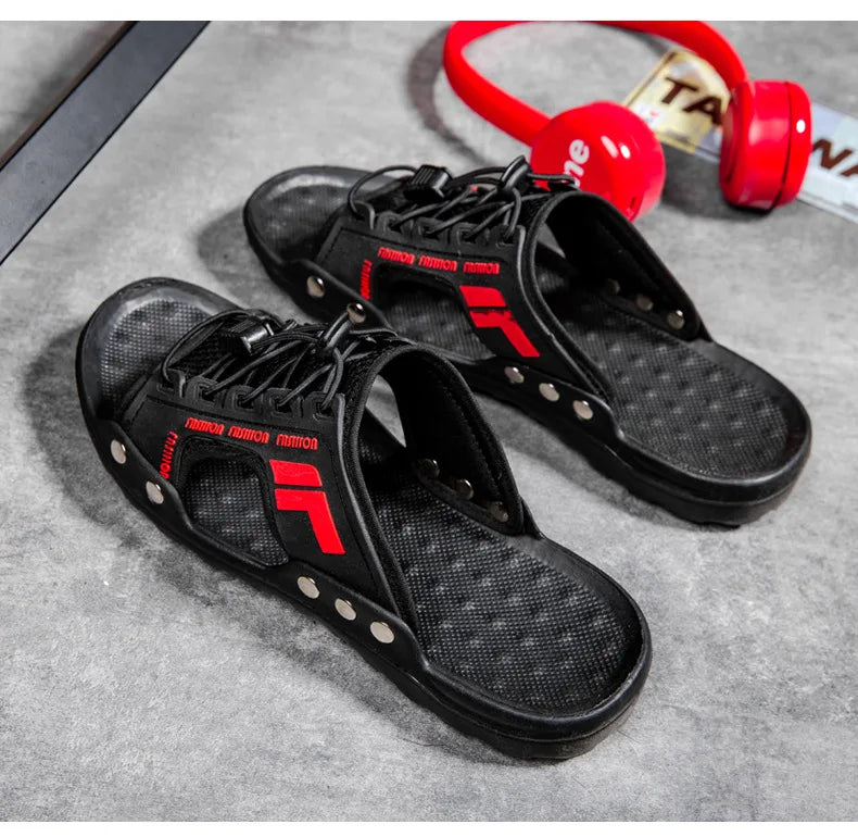 2024 New Men's Sandals Fashion Designer Soft Men's Slippers Outdoor Breathable Beach Shoes Anti-slip Comfortable Men Flip flops