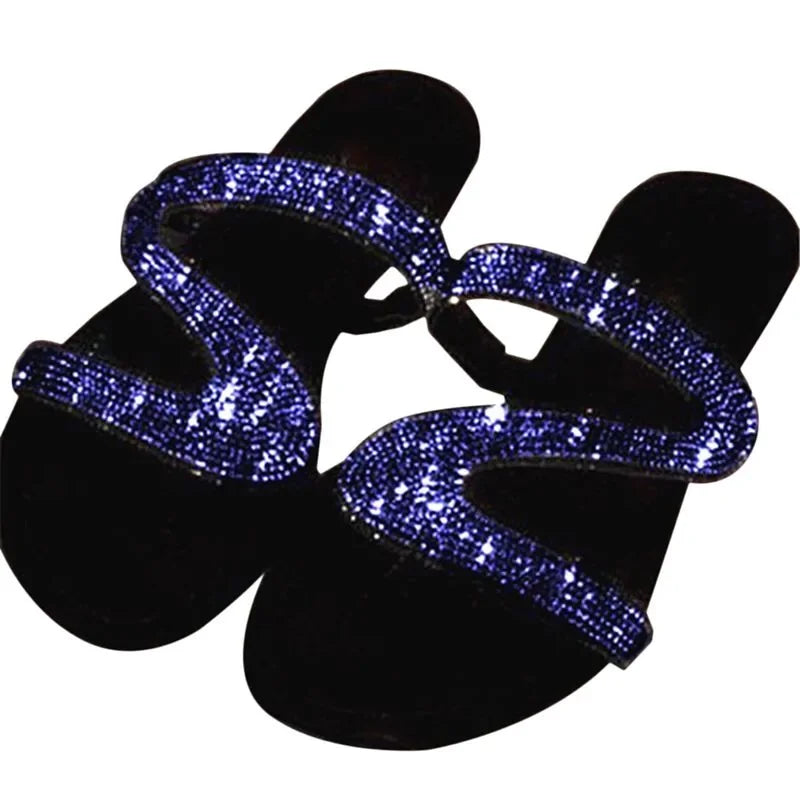 Women Summer Flat Bling Slippers Female Flip Flops Sandals Outdoor Beach Women Sandals  Glitter Shoes for Women 2024