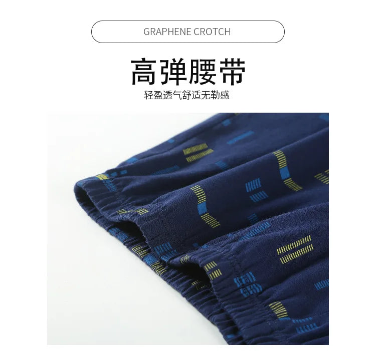 Men's Underwear Men's Cotton Antibacterial Boxers Breathable Printed Summer Thin Plus Size Short Shorts Cotton Boxers