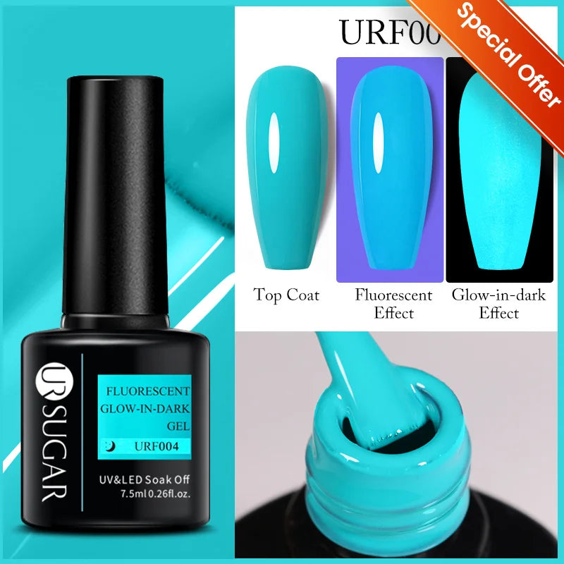 UR SUGAR 15ml Glitter Reflective Black Nail Gel Polish Flash Effect Shiny Soak Off UV Gel Manicure Colorful NeonNail Art Varnish