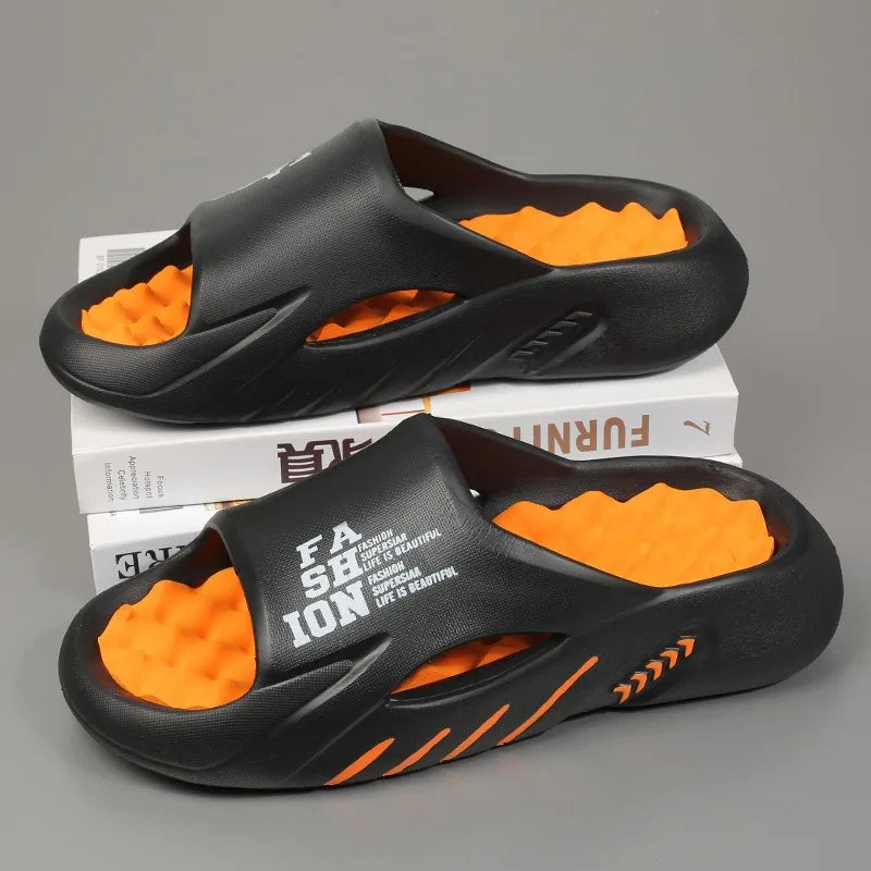 Summer Men's Slippers Massage Slippers EVA Lightweight Beach Casual Shoes Indoor Soft Sole Slippers Platform Outdoor Men Sandals