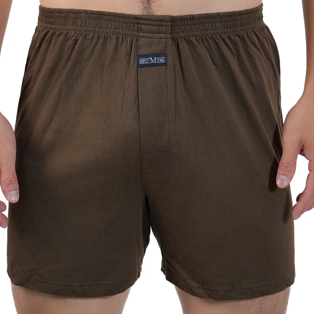 1PC Big Underpants Solid Pajama Bottoms At Home Plus Size Boxers Brief For Men High Waist Allo Pants Cotton Slacks Sleep Bottoms