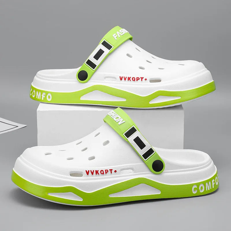 Summer Men Sandals Light EVA Men's Casual Shoes Platform Hole Shoes Clogs Men Home Garden Outdoor Male Beach Slippers Big Size