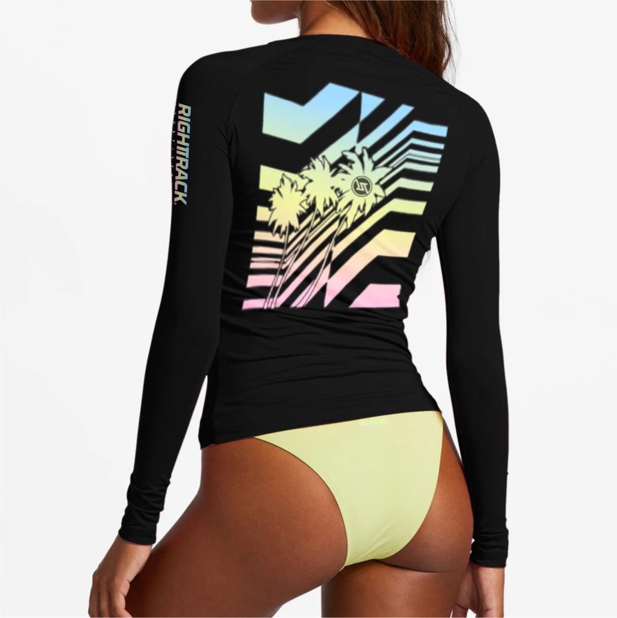 New Ladies Rashguard Long Sleeve Surfing Shirts Women's Lycra Fabric Surf Sexy Sweatshirt UV Protection RightTrack Swimwear