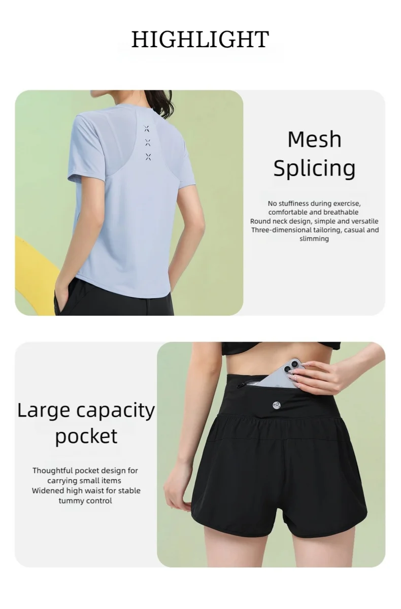 DRUR Women Summer Breathable Short Sports Set Loose Fit Workout Suit for Women 2 Piece Running Tracksuit Sportswear Outfit New