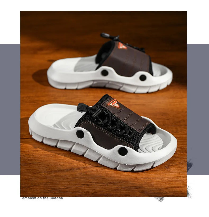 New Men's EVA Platform Massage Slippers Home Mute Anti-slip Slides Outdoor Beach Casual Sandal Shoes for Men Sandalias De Hombre