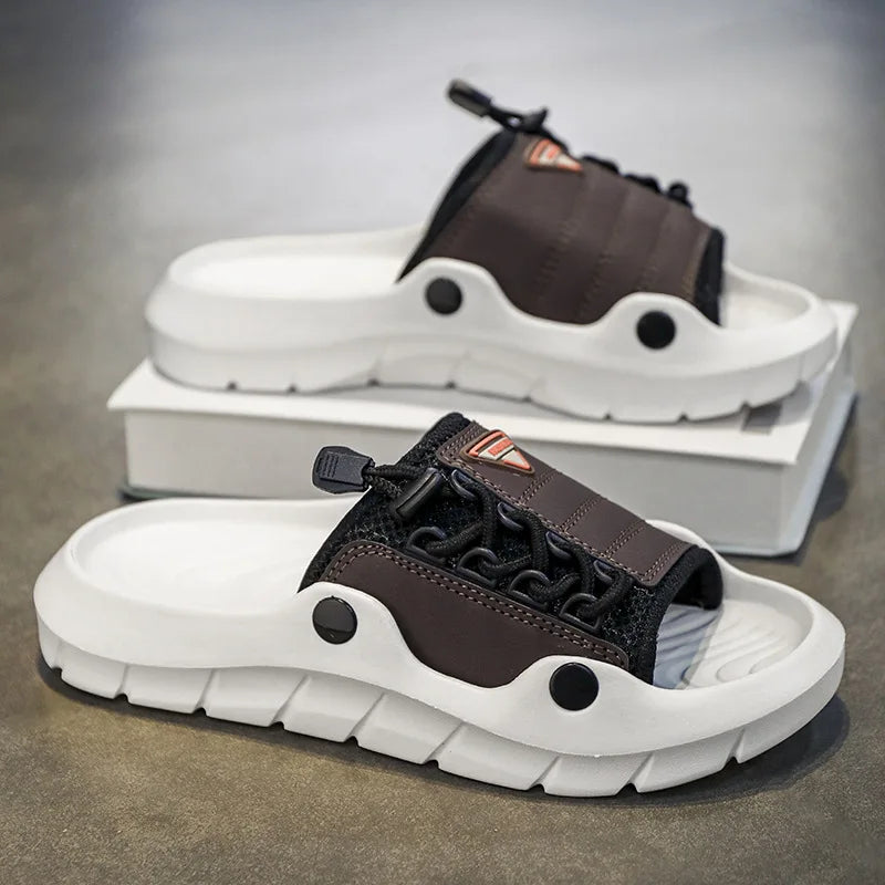 New Men's EVA Platform Massage Slippers Home Mute Anti-slip Slides Outdoor Beach Casual Sandal Shoes for Men Sandalias De Hombre