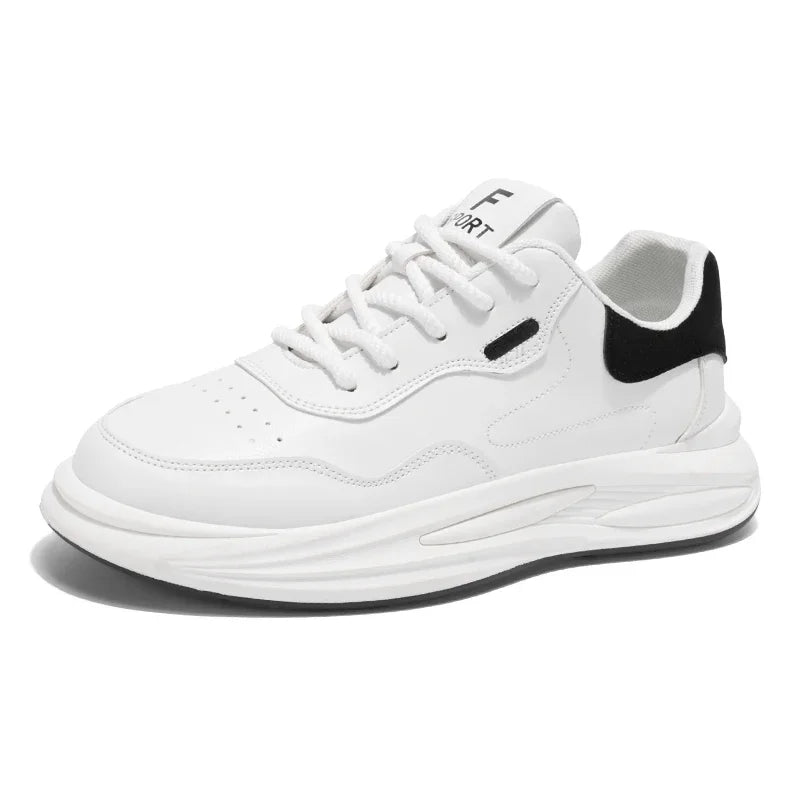 New Outdoor Casual Sports Shoes for Men Leather Fashion Non-slip Wear-resistant Four-season Men Shoes Student Trendy White Shoes