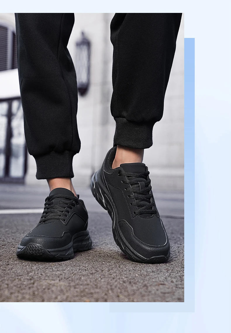 Autumn Men Sneakers Thick Soled Casual Shoes Men Cushioning Sports Shoes Outdoor Waterproof Walking Shoes Plus Size 39-48