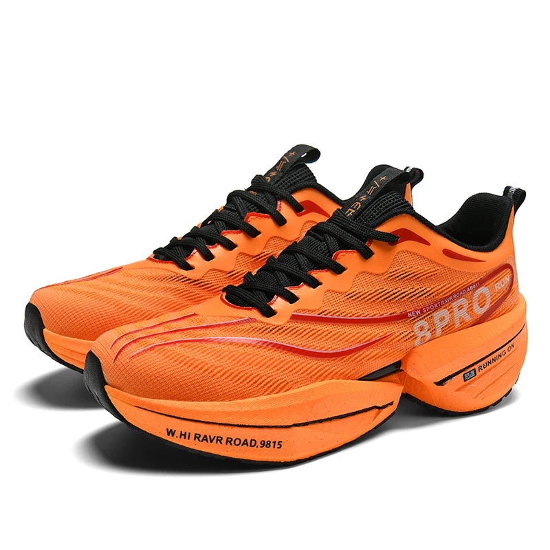 New Men's Carbon Plate Sneakers Outdoor Soft Sole Mesh Sports Shoes Running Shoes Light Anti-Slip Casual Couple Tennis Shoes