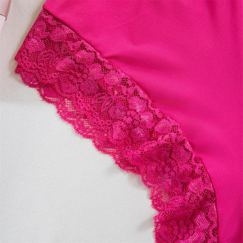 Sexy Lace Splicing Lingeries Sets Woman V Neck Spaghetti Strap Satin Bra And Shorts Pajama Set Casual Home Sleepwear Set