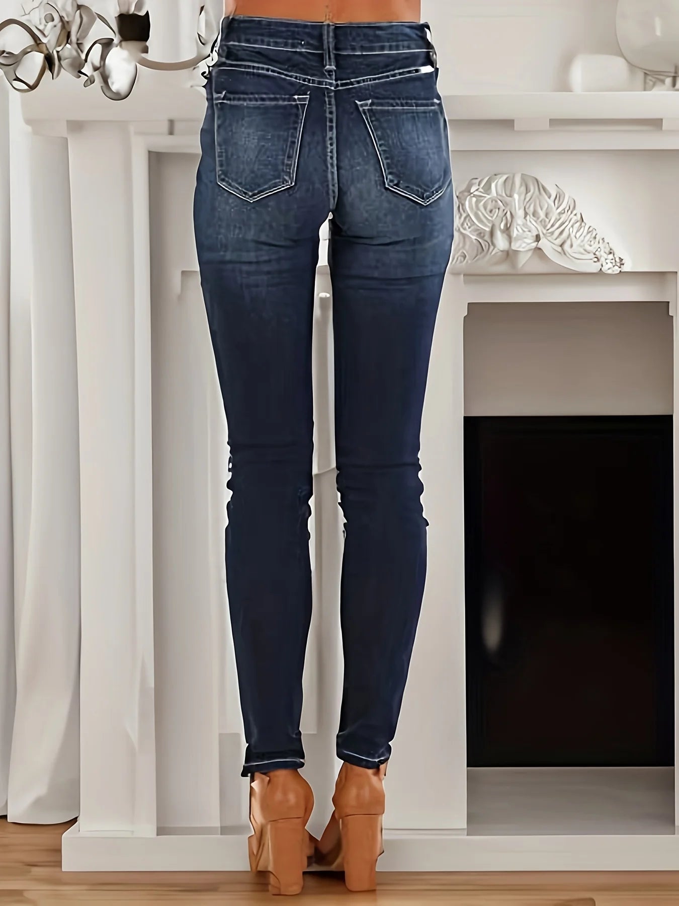 Women's high-elastic slim-fit jeans Spice Girls fashionable casual jeans