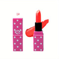 8 Colors Super Cute Girls Lipstick, Pink Polka Dots Design Long Lasting Non-fading Waterproof Velvet Lip Color, Non-Stick Cup