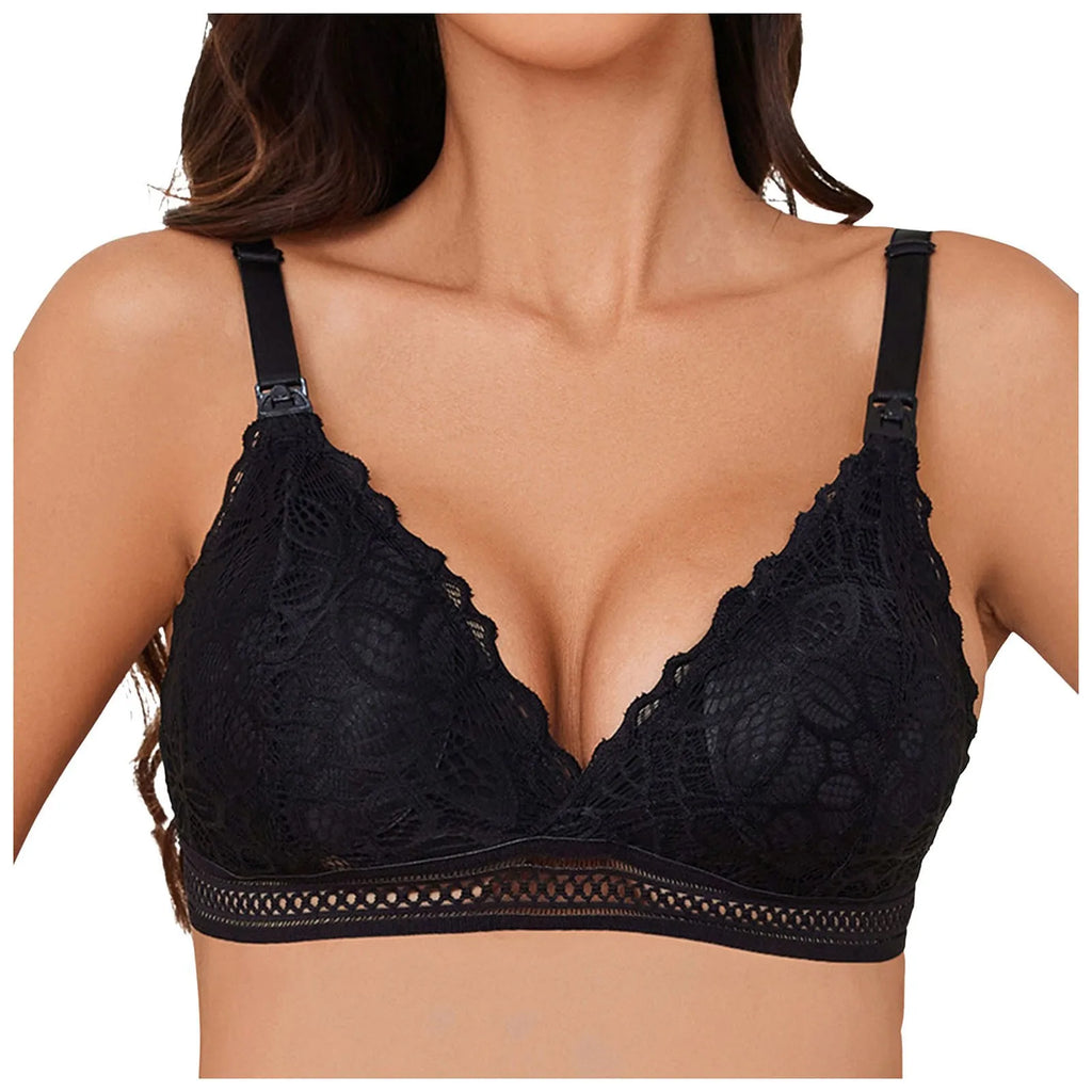 Lace Bra Wirefree Padded Bras For Women No Underwire Push Up Bra Female Gathered Bralette Soft Comfort Underwear Brassiere